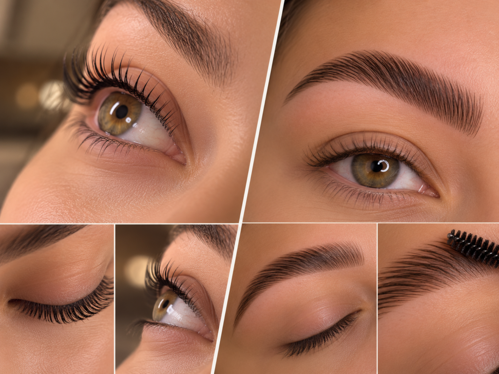 collage beauté des cils et sourcils