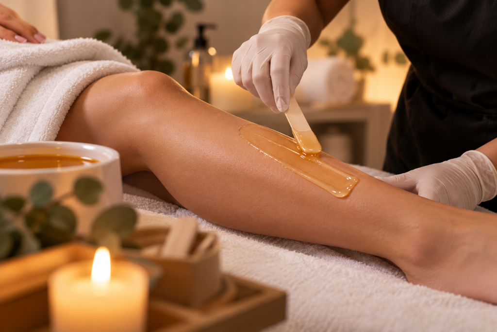 Épilation à la cire dorée au spa
