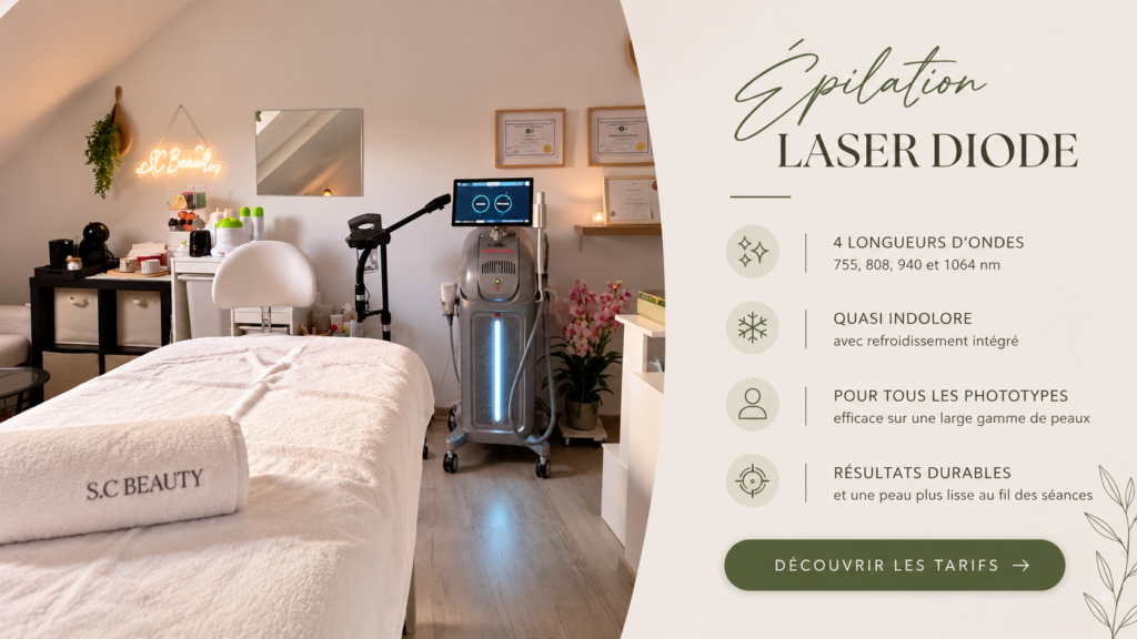 Épilation laser diode en clinique élégante